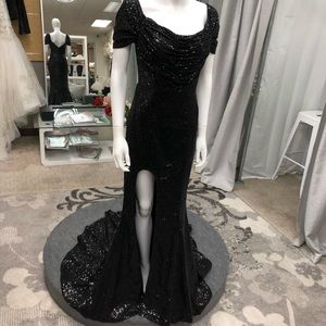 Portia & Scarlett Off Shoulder Diamond Gown #69